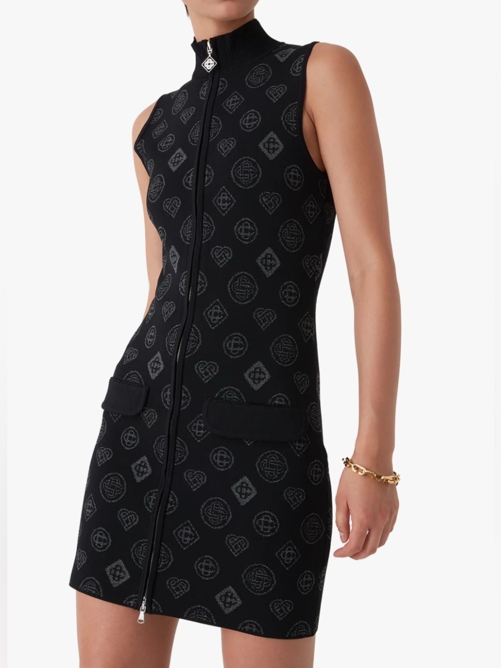 Casablanca monogram jacquard dress black NWT